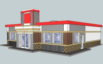 3d printed  Gus's Diner Wisconsin, HO SCALE