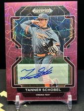 2022 Prizm Draft Picks Baseball Pink Velocity Prizm Auto Tanner Schobel RC