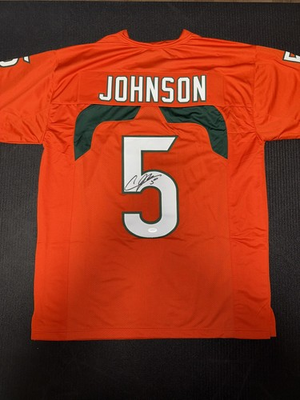 #ad #ad Andre Johnson Miami “The U” Hurricanes Signed Jersey JSA COA Custom $85.00