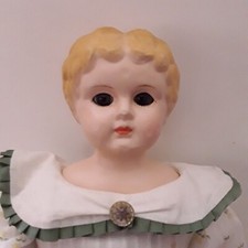 VTG / ANTIQUE Minerva Tin Head Cloth Body Doll Germany