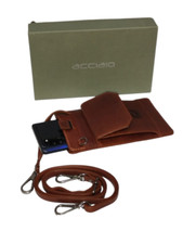 Porta Cellulare tracolla cintura portamonete e carta di credito vera pelle cuoio