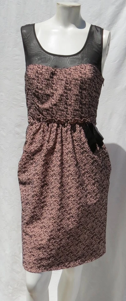 Vestido de Fiesta MOULINETTE SOEURS Anthropologie US M 10 Rosa Terciopelo Albertino Foto 2 de 4