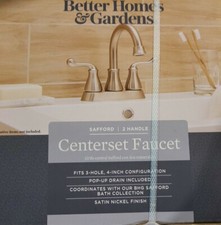 Better Homes  Garden Centerset Faucet 2 Handle Bathroom  Nickel Finish - NEW