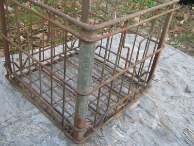 Vintage Used Hiland Dairy Wire Basket Dairy Milk Crate 13