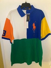 NWT's Polo Ralph Lauren Multicolor Colorblock Big Pony Polo Shirt XLT Tall 138