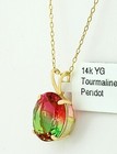 LAB TOURMALINE 5.18 Cts PENDANT 14k YELLOW GOLD - New With Tag - Made in USA — photo 2