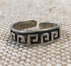 Vintage Sterling Silver Adjustable Ring Greek Key Design Artisan Handmade