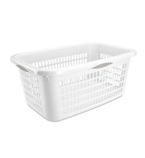 Laundry Basket White 2bu With Built In Handle