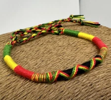 Rasta Braided Bracelet Reggae Bracelet Rastafari Bracelet Jamaican Boho Bracelet