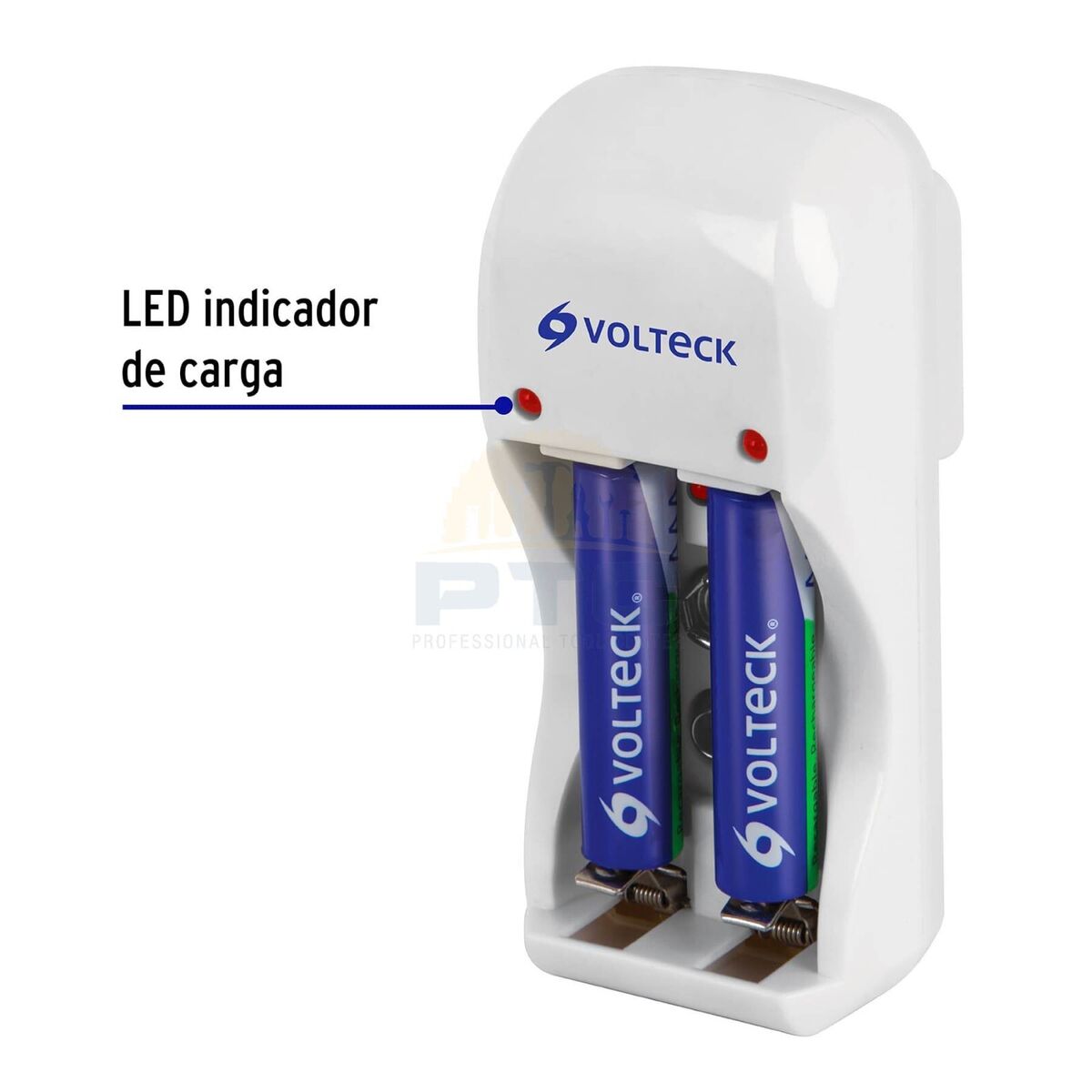 Volteck CA-RE-7 Battery charger, AA, AAA and 9V includes 2 AAA batteries