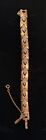 Monet Art Deco Bracelet Etched Panel Links w/Delicate Designs Gold Tone•Signed