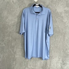 Peter Millar Summer Comfort Polo Shirt Mens XL Blue Geometric AOP Golf Golfing