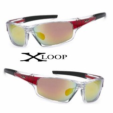 X-Loop Mens Womens Sport Fishing Surf Sunglasses Driving Red Fire Lens UV400