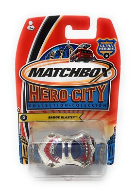 Matchbox Superfast #2 Badge Blaster rot chrom. 2004. lange Blisterkarte