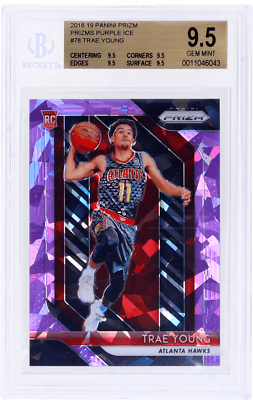 2018 Panini Prizm Trae Young Purple Ice Prizm #78 /149 BGS 9.5