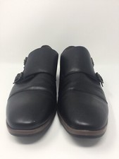 J. Ferrar Sloan Mens Monk Strap Shoes Size 7.5 M Black Unique Dress Shoes J.F.