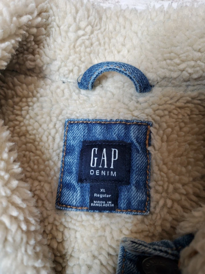 Chaqueta de mezclilla forrada Sherpa Gap Kids niñas talla XL 10-12 lavado medio niños niñas Foto 4 de 4