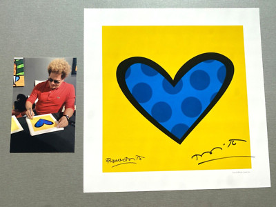 ROMERO BRITTO ''Pop Art'' In-person KUNST signed limitierter Druck 30x30 Autogramm
