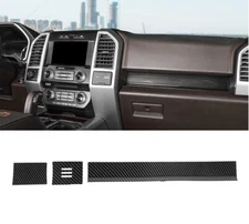 Carbon Fiber Center Console Dashboard Cover Trim Strips For Ford F150 2015-2020