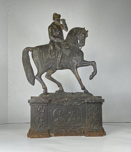 Napoleon Bonaparte on Horse Cast Iron Relief Grand Tour Style 12.25” x 2.5” x 8” - Picture 2 of 12