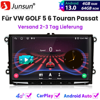4+64G Für VW GOLF 5 6 Touran Passat EOS POLO Caddy Carplay Autoradio Android GPS
