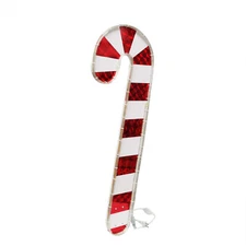 Christmas Candy Cane Indoor Outdoor Lighted Yard Sign Rope Light 110V