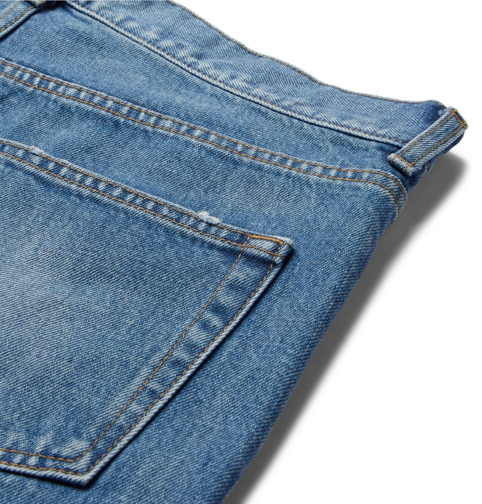 Saint Laurent D14 Embroidered Vintage Blue Denim Jeans, size 30