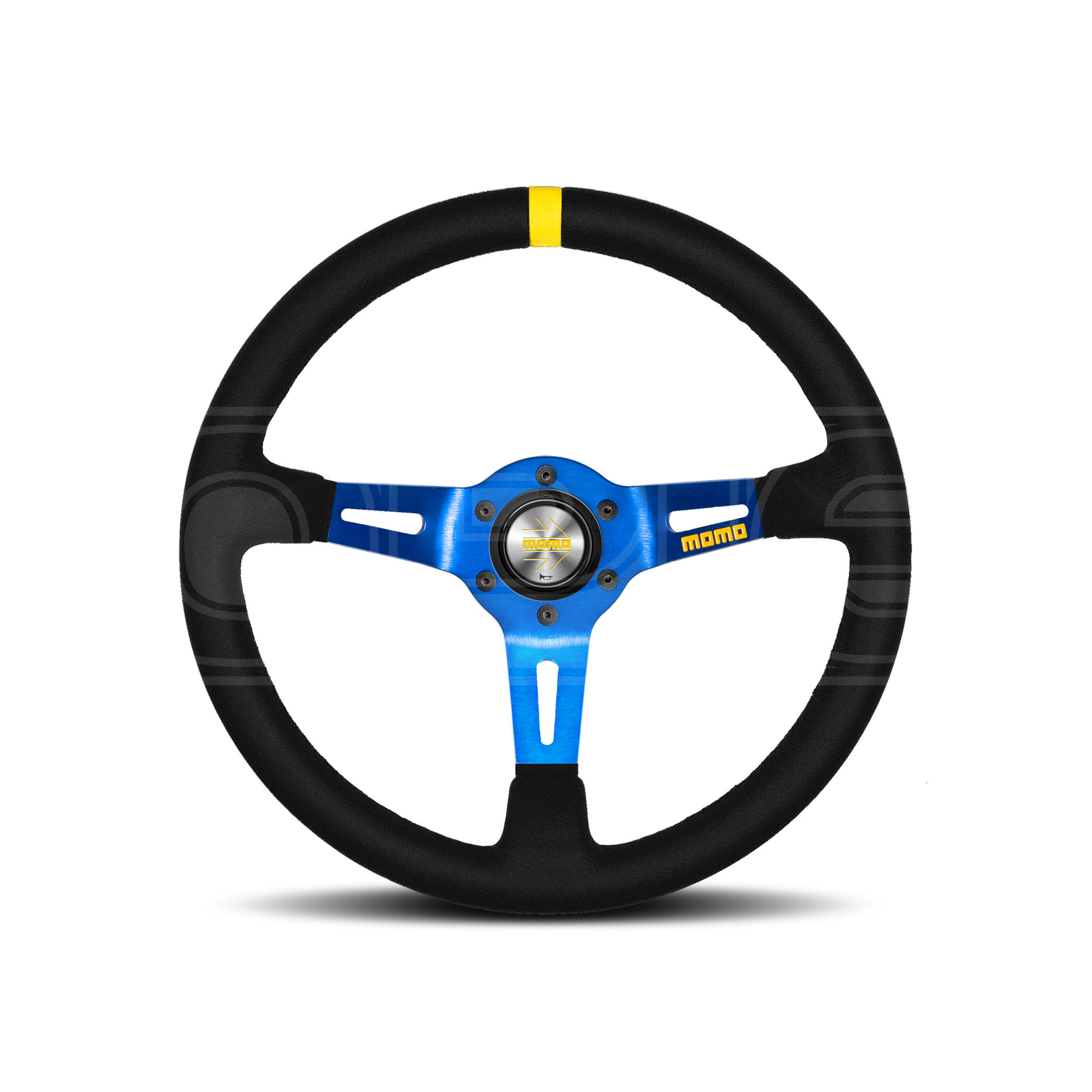MOMO Mod. 08 350mm Suede Blue Track Steering Wheel - Genuine Premium Quality