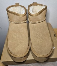 New Women's Slippers Slippers Platform Mini Boots Short Ankle Boot Fur Fleece...