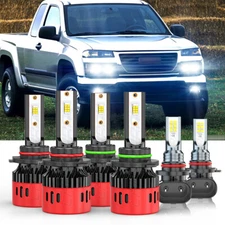 Fit GMC Canyon 2004-2012 6000K White 6X LED Headlight Kit High-Low+Fog Light