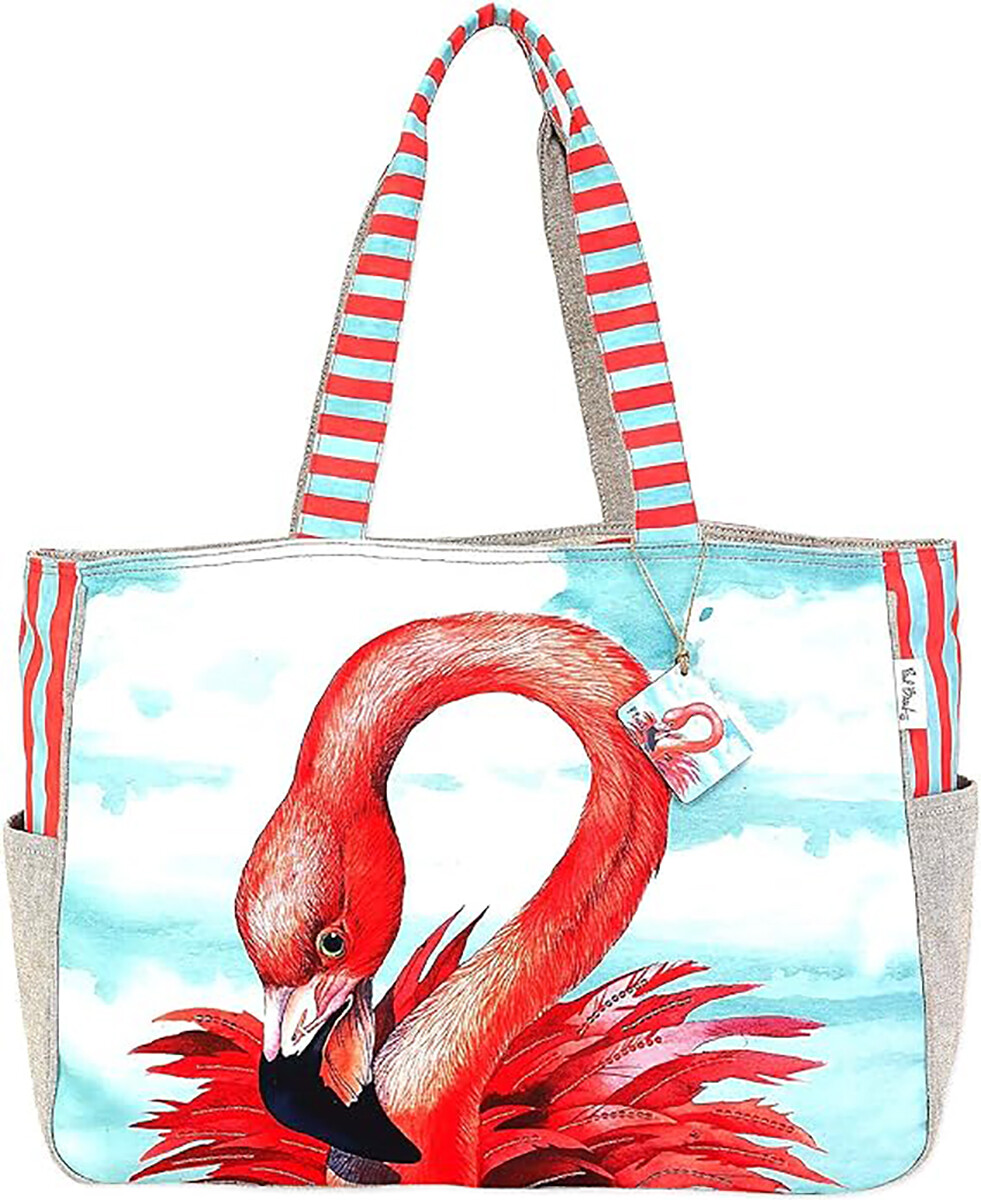 Sun N Sand Paul Brent Объемная художественная холщовая сумка-тотализатор с изображением Фламинго, один размер
