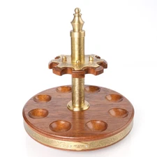 360° Rotatable Wooden Tobacco Pipe Stand Rack Holder Display For 8 Smoking Pipes