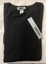 NWT DKNY Sweater Womens Small Black Knitted Long Sleeve Round Neck sweater