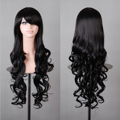 Fashion 31" Long Curly Wigs Cosplay Costume Hair Anime Full Wavy Party Lady Wig - Picture 2 of 19