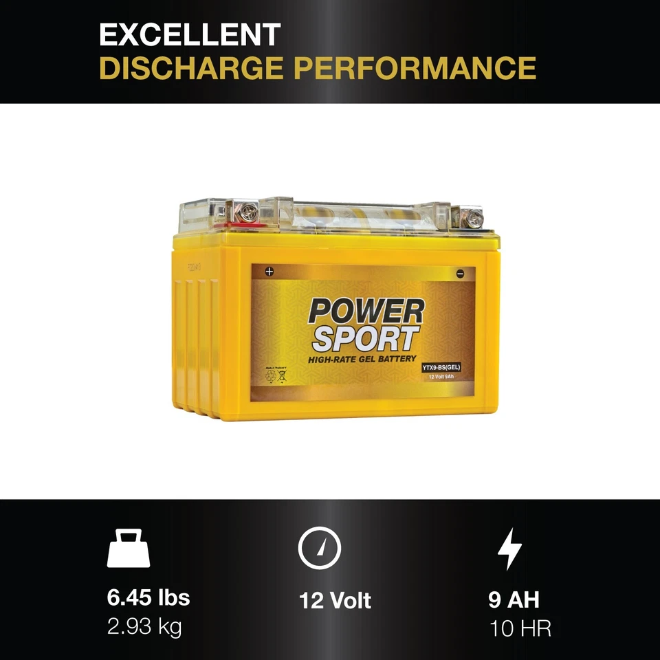 ExpertPower YTX9-BS Gel Battery Replacement for Kawasaki Ninja Zx6r 1998-2016 Foto 2 de 4