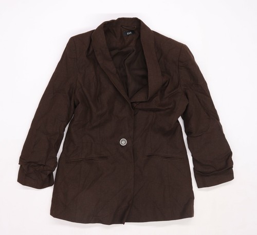 F\u0026F Womens Brown Herringbone Jacket 