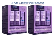 2 Cadiveu Home Care Plastica dos Fios Kit Liso Magico Shampoo Cond Post Sealing