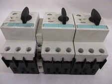  LOT OF 3 SIEMENS 3RV1021-1AA10 MOTOR STARTER CIRCUIT BREAKER 3 POLE 400 VAC
