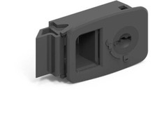 Door Cabinet Lock Black Plastic Recessed Sliding With Cylinder 0.8-1.5 mm, 57103