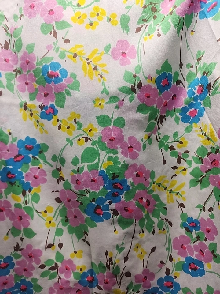 Blusa Floral Vintage Años 70 JC Penny Mujer Cuello Lazo Oficina Geek Abuela Núcleo Foto 4 de 4