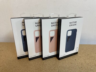 Native Union Leder Clic Kartenetui Hülle für iPhone 11 Pro Max - Indigo oder Nude