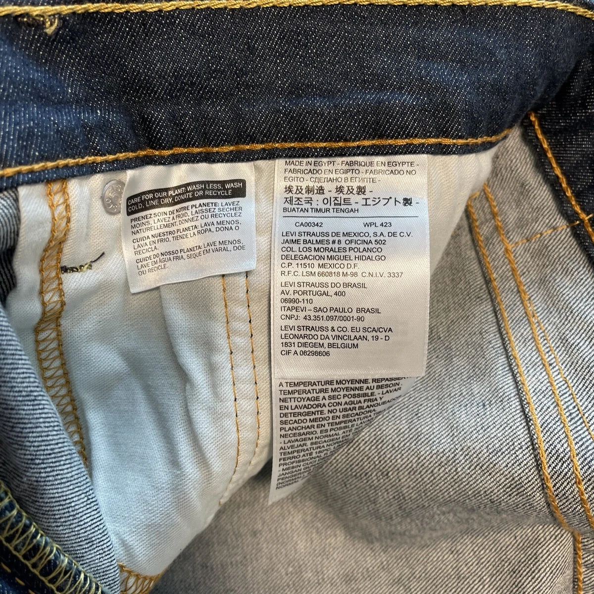 Levis 502 Jeans Mens 36x30 Dark Wash Blue Denim Stretch Tapered