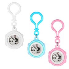 Clip on Silicone Digital Carabiner Watch Fob Keychain Quartz Nurse Pocket Watch