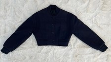 Givenchy Women’s Crop Wool Bomber Jacket Night Blue Sz Xs