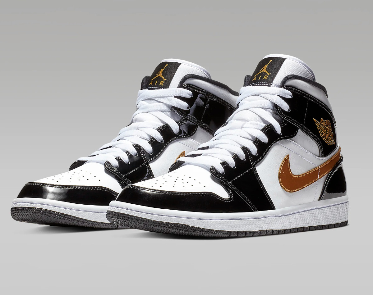 Jordan 1 black white and gold Clearance