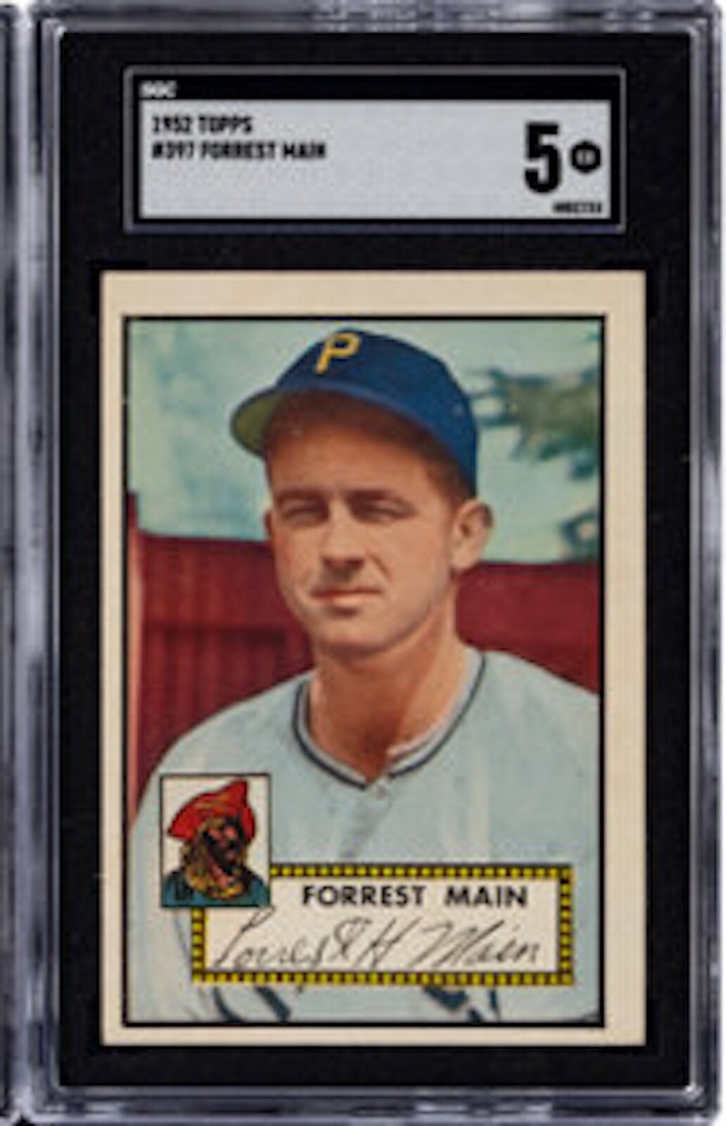 1952 TOPPS VINTAGE BASEBALL FORREST MAIN HIGH NUMBER #397 PIRATES PSA 5