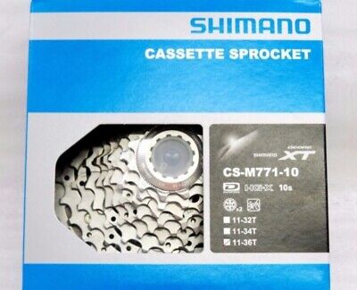 SHIMANO Deore XT Cassette 10 Speed CS-M771-10 11-36T Silver SHIMANO Deore XT Cassette 10 Speed CS-M771-10 11-36T Silver
