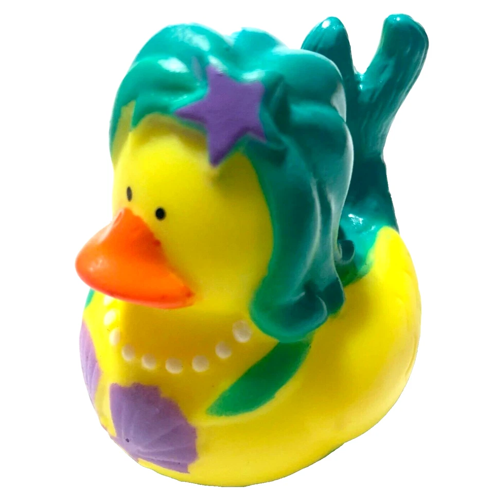 ORIENTAL TRADING FREE SHIP - MERMAID WITH SHELL BIKINI AND TEAL HAIR CRUISING RUBBER DUCK 2"