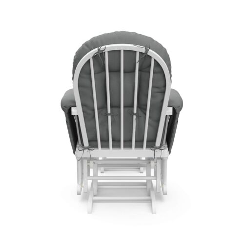 Storkcraft Premium Hoop Glider and Ottoman (White Base, Gray Cushion) - Picture 7 of 10
