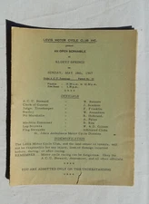 1967 Open Scramble at Bluett Springs Programme Program Levis Motor Cycle Club